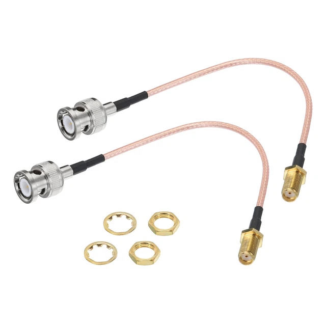 RG316 Coaxial Cables BNC Male to SMA Female 0.5FT Orange 2Pcs