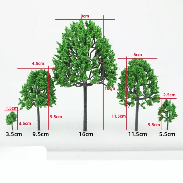 6PC Miniatures Green Trees HO/OO Scale Spring Forest Plants Garden Scenery Model