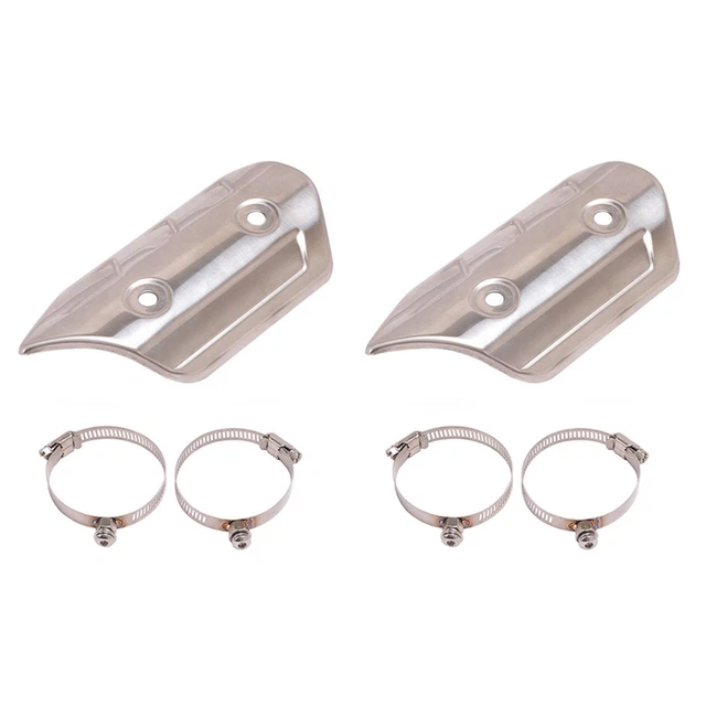 2X Moto Universale Isolamento Calore Piastra Tubo Scarico - Copertura Calda Ver N3Z1