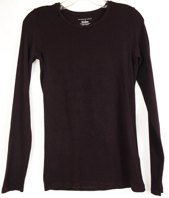 2 S Majestic Paris for Neiman Marcus Long Sleeve Crew Neck Top Shirt Layering