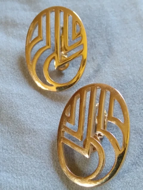 Beautiful Givenchy Gold Tone Clip Earrings As Is for Parts or Repair.