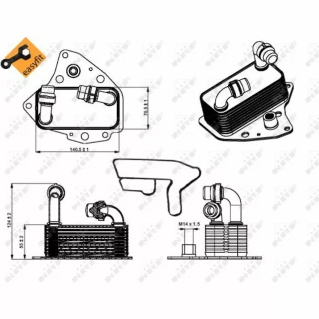 Ölkühler, Motoröl EASY FIT NRF 31343