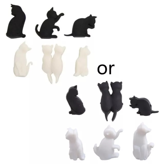 Wine Glass Markers Set of 6 Cute Cat Silicone Drink Glass Charms Tags Cup Signs