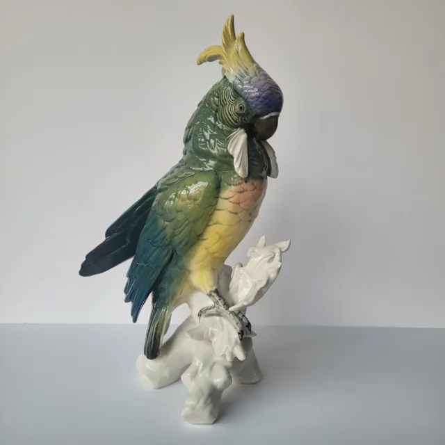 Vintage Germany Figurine Statue Porcelain Bird Parrot Karl Ens Marked Art Hand