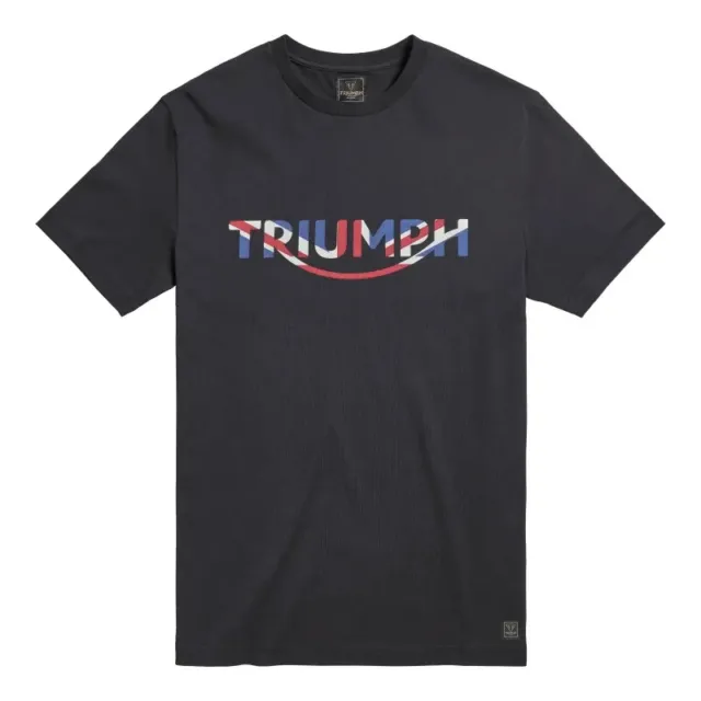 Triumph Motorcycles Orford Union Flag Triumph Logo Print T-Shirt Black