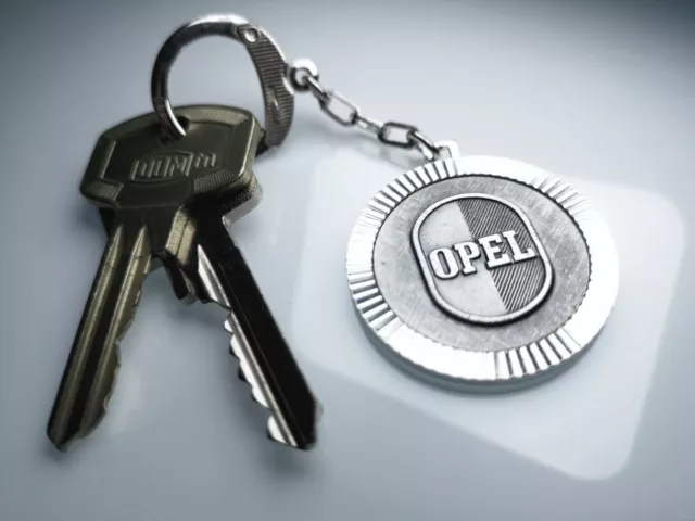Schlüsselanhänger OPEL Logo Metall Anhänger 1960 orig. Diamantschliff Lüfterrad 3