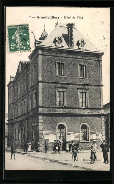 CPA Grandvilliers, Hôtel de Ville 1910
