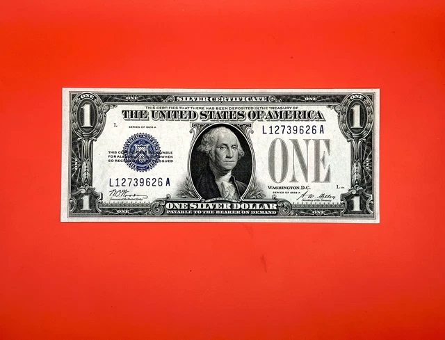 1928 A $1 Silver Certificate ~ Funny Back Note ~ Blue Seal ~ Uncirculated Crisp