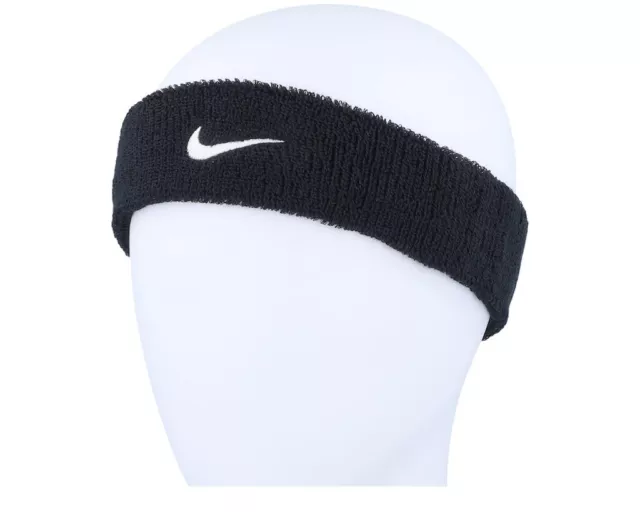 NIKE Swoosh Soft Headband Sweatband Hairband Black One Size