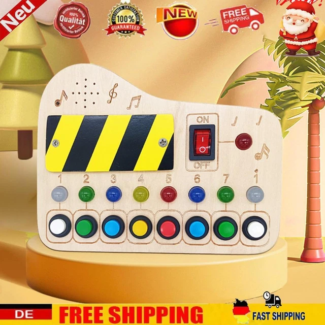 Travel Toys Wooden Board with LED Light Switch For Kids 3 Years Old and Up