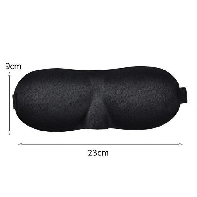 Schlafmaske Herren - Damen Seide Verstellbar Brille Augen Reise Augenbinde Black 5