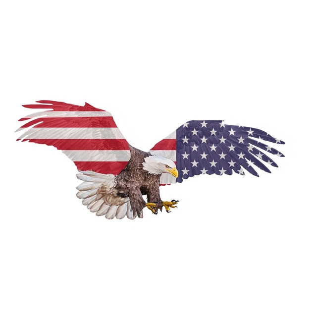 United States Flags USA Bald Eagle QUALITY STICKER 3M CAR TRUCK Window