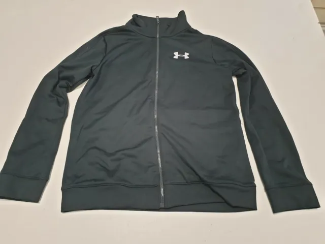V965 Boys Under Armour Black Full Zip Stretch Tracksuit Jacket Age 13-15 Years