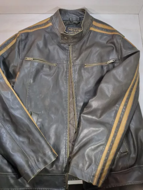 Arizona Jean Co Men's Faux Leather Motorcycle Jacket HD Style Size XLarge