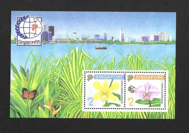Singapore 1995 MNH Singapore 95 Int'l Stamp Exh (Issue 6) Orchids MS 817