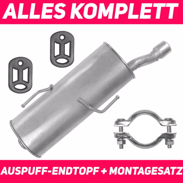 Endschalldämpfer Endtopf Auspuff  für Peugeot 206 CC 1.6 Cabrio