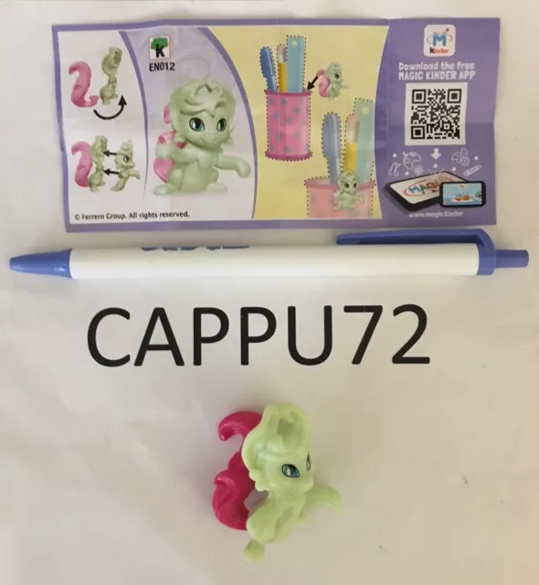 Chat Vert + Bpz EN012 (Animaux De Accrocher) -kinder Surprise Youmitik 2018/2019
