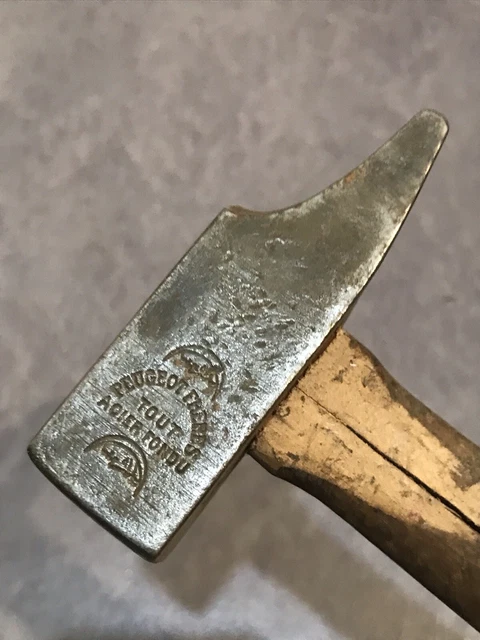 Ancien Marteau Droit En Acier, Outil Vintage, Manche 30cm, état Opérationnel
