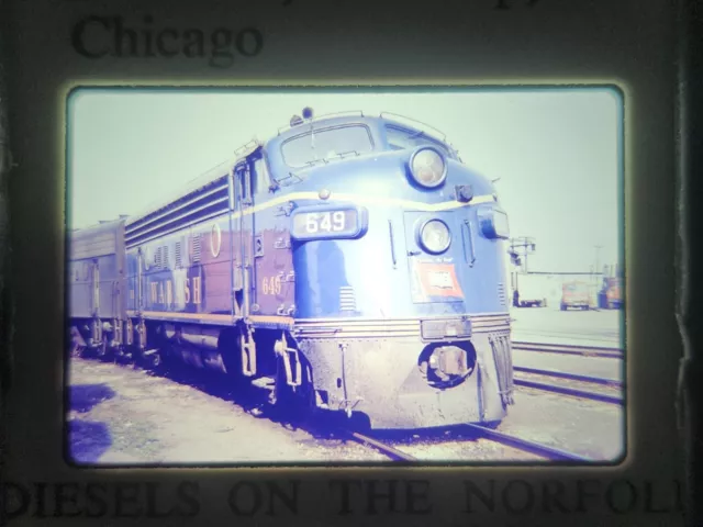 35mm Photo Slide Railroad Train Wabash EMD-F7A No.649 Chicago Vtg duplicate