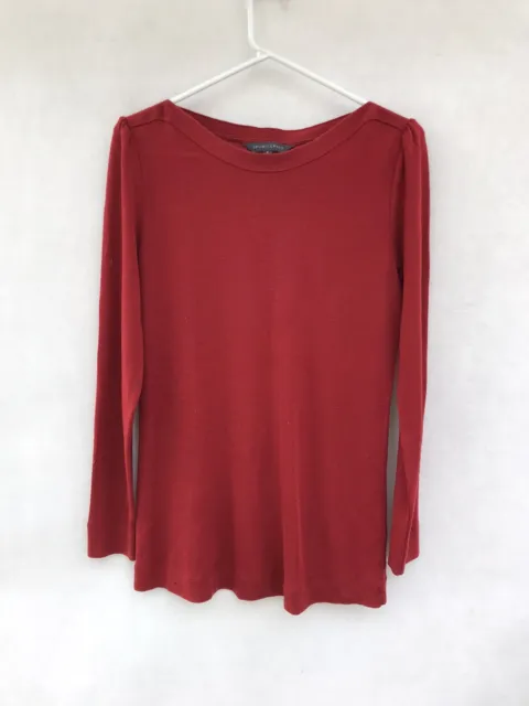☘️ Womens Sportscraft 100% Wool Long Sleeve Fine Knit Jumper Sweater Red Size M