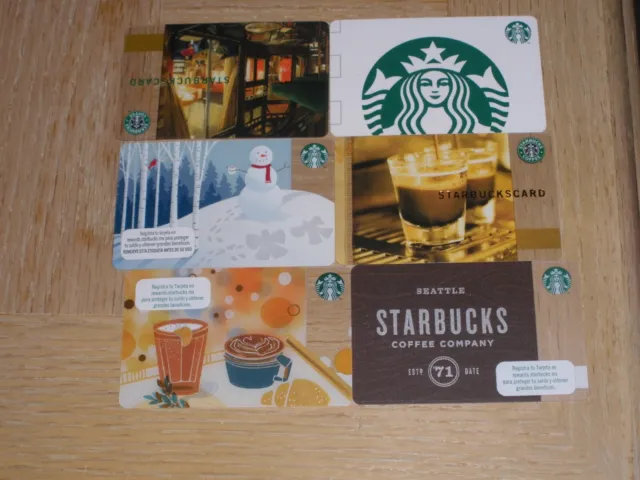 Starbucks Mexico   6 different new and used collectible gift cards