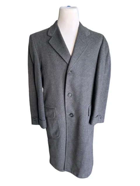 EMBASSY VICUNA Over Coat Charcoal Gray 46" Chest Wool Blend See Measurements