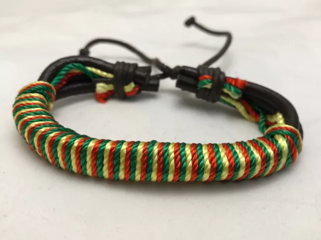 Handmade Adjustable Bracelet Set With Polymer Clay Beads Green