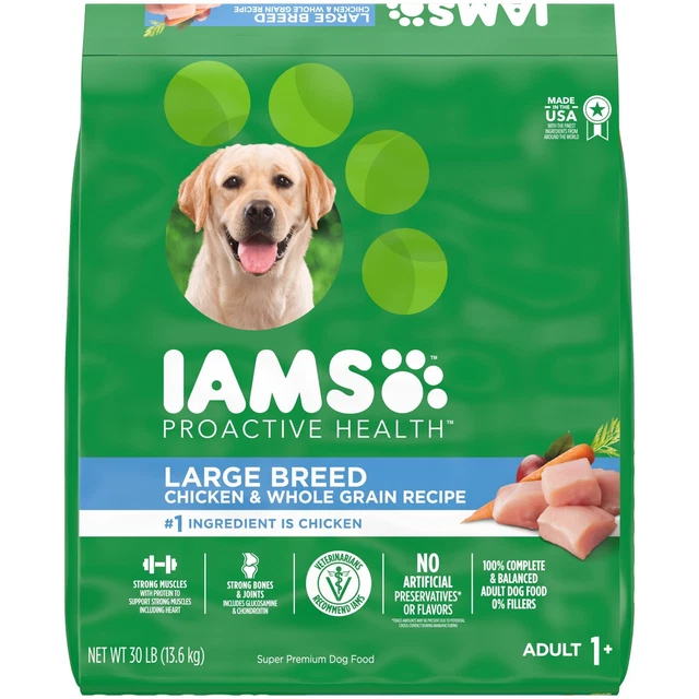 High Protein with Real Chicken Flavor Dry Dog Food for Large Adult Dog,30 lb.Bag