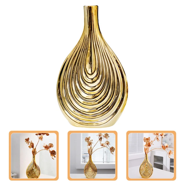 Vaso In Ceramica Moderno Boho Deco 21 Cm Nero - Per Fiori Secchi O Freschi, Decorazione Casa - Foto 5