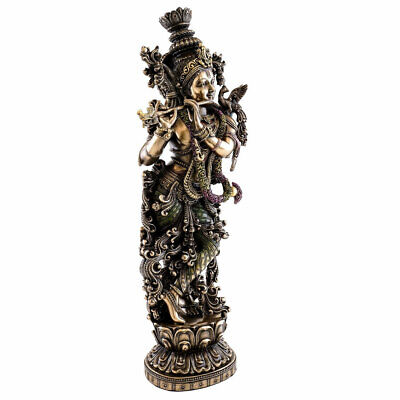 Krishna Statue 15 " Hindu Gott der Liebe Und Divine Freude Bronze Stehend Deity 2