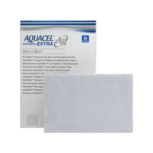 Aquacel AG+ Extra Silver Hydrofiber Wound Dressings 20cm x 30cm Single Dressing