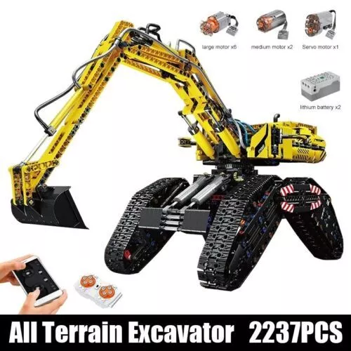 Mould King RC All Terrain Excavator Crawler Truck Bricks Model Kids Toy