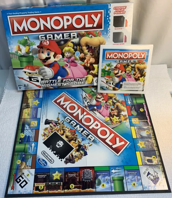 MONOPOLY GAMER NINTENDO Mario Bros Edition Board Game Hasbro Family ...