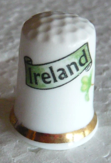 Dé à Coudre En Porcelaine Trèfle Irlandais - Collection Birchcroft - Coffret Cadeau