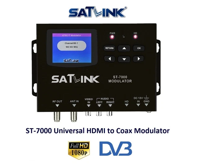 Satlink Module SATLINK ST-7000 HDMI/CVBS to RF Modulator (1080p HD ATSC, J.83B QAM ...