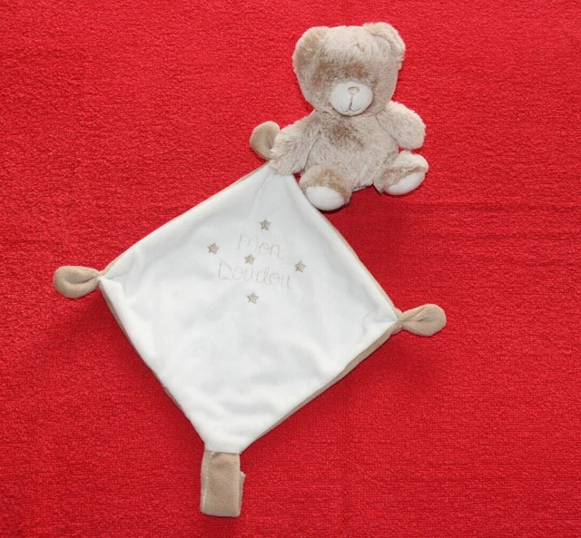Tex Baby Doudou Ours Marron Chine Mouchoir Blanc Mon Doudou Etoiles Kom9