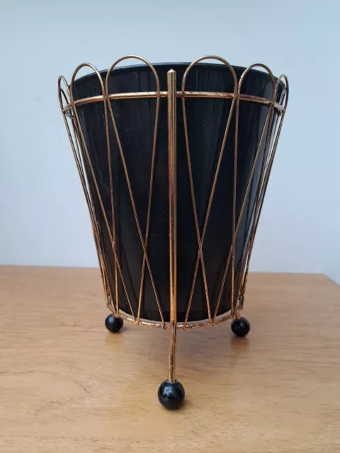 Vintage Mid Century 50s 60s Metal Planter Atomic Sputnik Plant Pot Bin Ball Feet