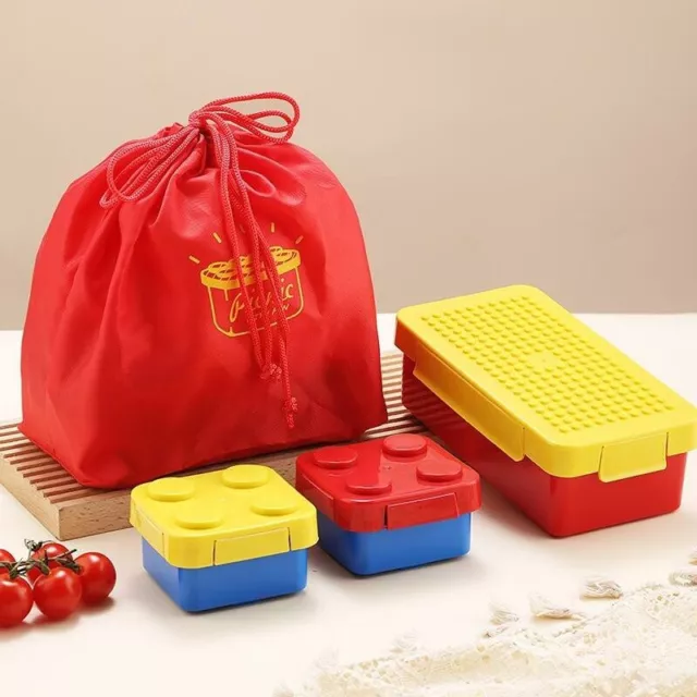 Bento Lunch Box color building blocks lego spilicing children student.