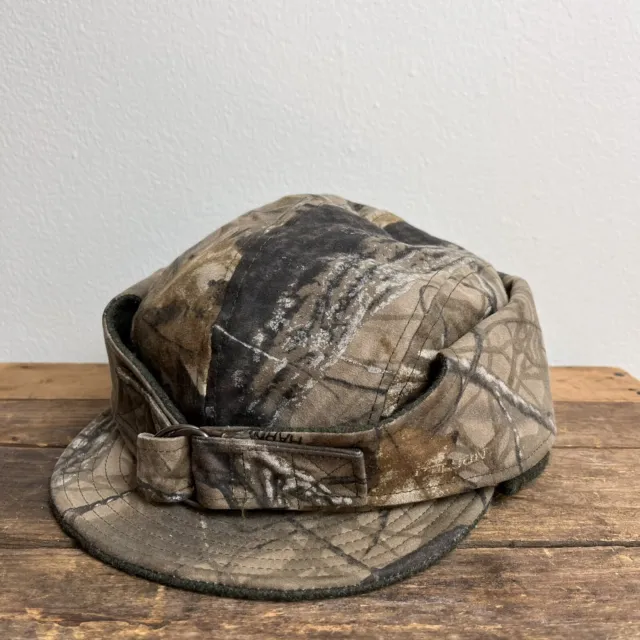 FILSON HAT 307 Tin Cloth Wildfowl Hunting Cap Wool Lined Wetland Camo ...