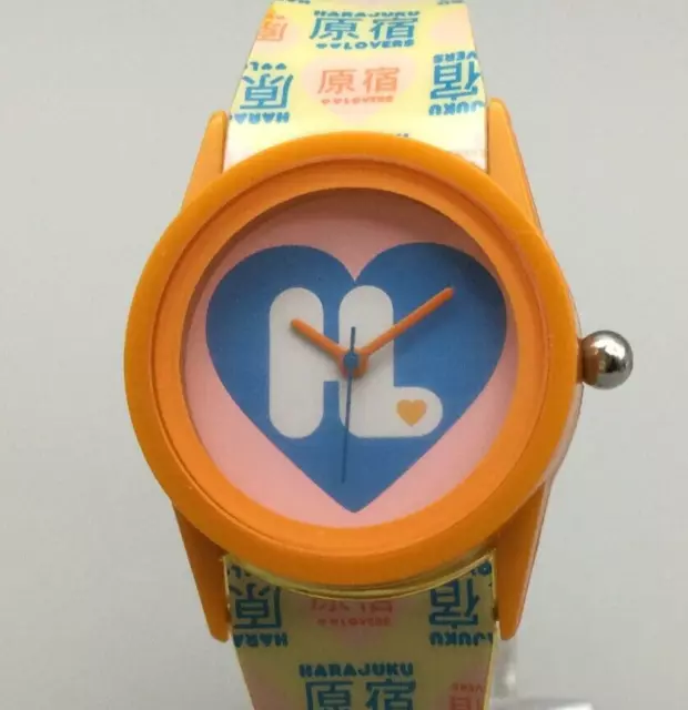 Harajuku Lovers Gwen Stefani Watch Women Heart Dial Blue Pink Orange New Battery