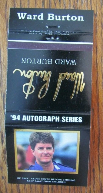 Nascar Racing Car Driver Ward Burton Matchbook Cover Empty 1994 Matchcover -D4