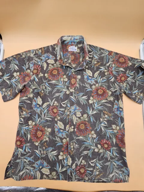 Vtg Reyn Spooner Classic Fit Kikko Path Floral Short Sleeve Button Down Shirt M