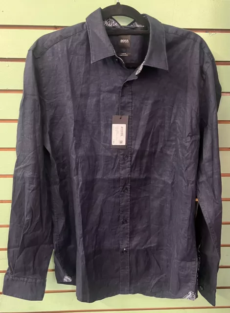 BOSS HUGO BOSS Shirt Blue Mens Size L  NWT