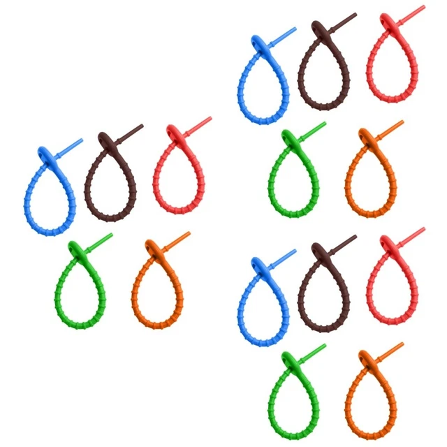 30 pcs  Silicone Cable Ties Household Wire Organizers Cord Management Straps