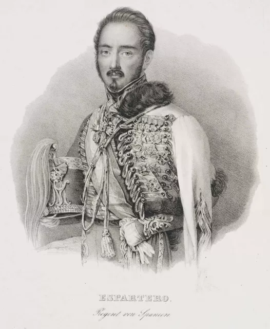 Portrait des Baldomero Espartero, um 1830, Lithographie Unbekannt (19.Jhd)