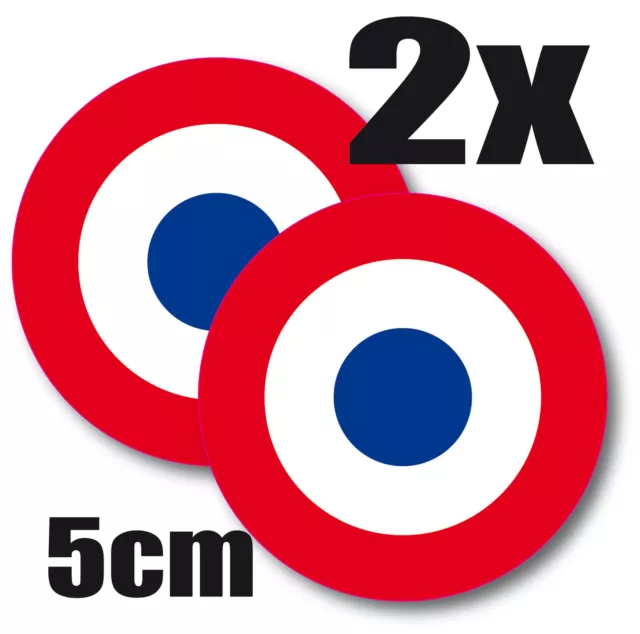 2 X Sticker autocollant * FRANCE Armée de l'air Cocarde tricolore  5cm