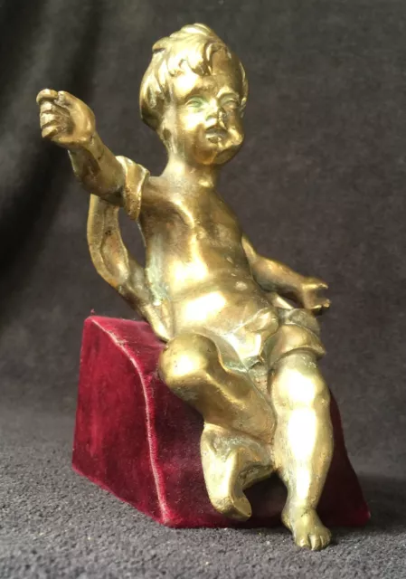 Putto Rieur assis bronze doré XIXe