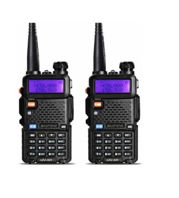 2X RADIO BAOFENG UV-5R VHF/UHF 5W RICETRASMITTENTE DUAL BAND 400-520 Mhz SOFTAIR