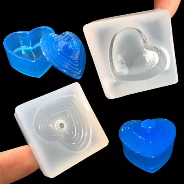 Silicone Heart Storage Box Mold Resin Jewelry Making Mould Casting Craft DIY