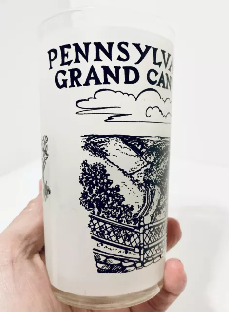 Vintage Pennsylvania Grand Canyon Glass Tumbler Hazel Atlas 5" Frosted DAMAGE